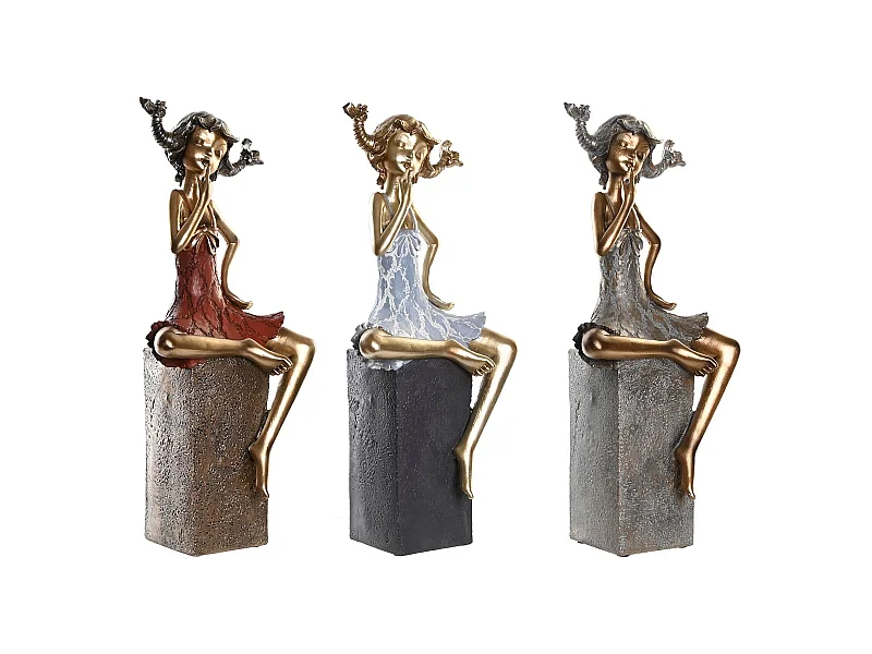 FIGURA RESINA 16X12X37 CHICA 3 SURT.