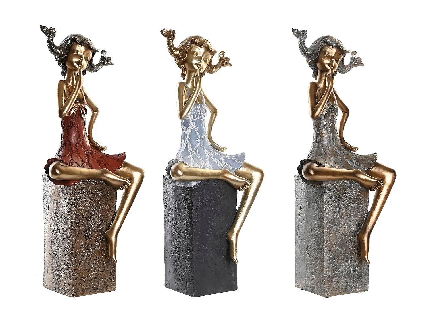 FIGURA RESINA 16X12X37 CHICA 3 SURT.