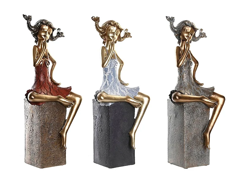 FIGURA RESINA 16X12X37 CHICA 3 SURT.