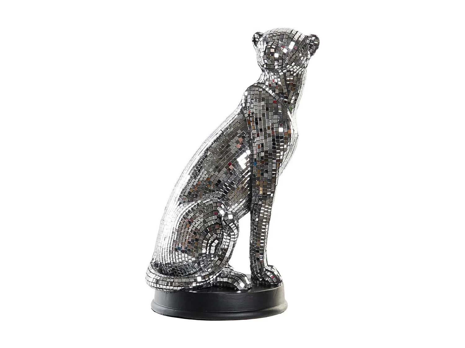 Figurine en Résine Leopardo Espejo 19,5x16x31,5 cm - Décoration Moderne pour Maison et Bureau