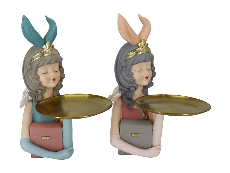 FIGURA RESINA 23X22,5X33,2 CHICA BANDEJA 2 SURT.