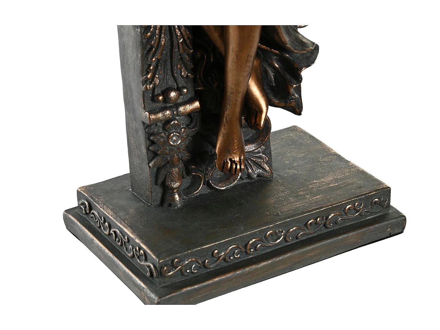 Figura żywiczna 'Mujer Cobrizo' 17x11x32,5 cm - Elegancka dekoracja do salonu, biura - Kolor miedziany