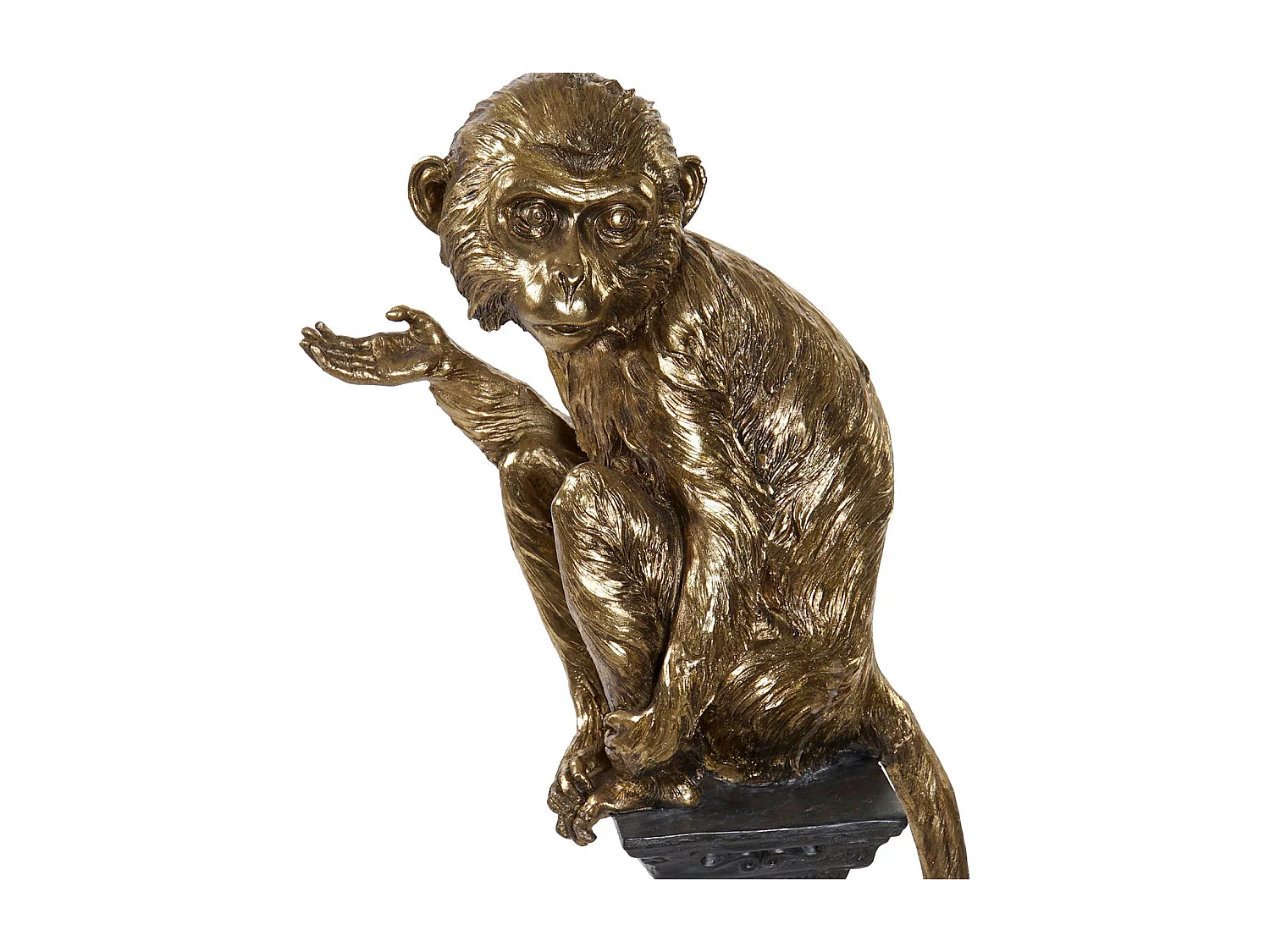 FIGURA RESINA METAL 32X21X105 MONO ENVEJECIDO