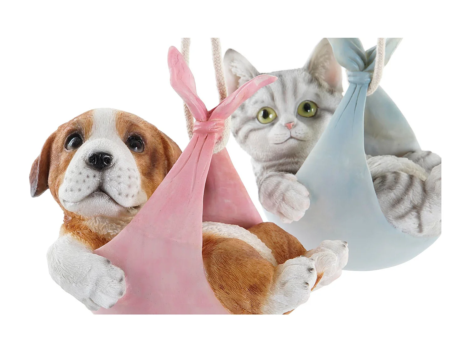 FIGURA RESINA 18X12,5X16 PERRO GATO 4 SURT.