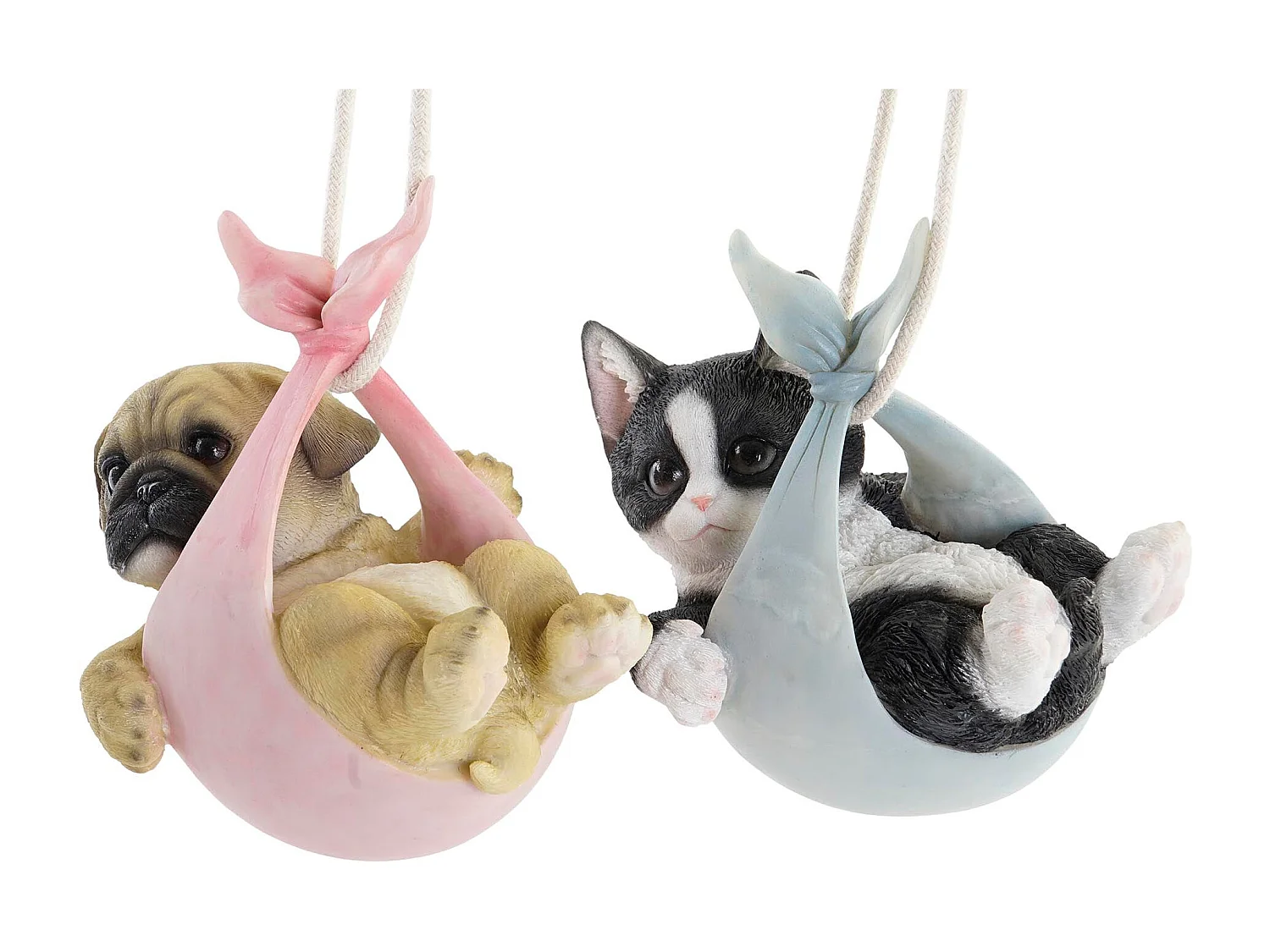 FIGURA RESINA 18X12,5X16 PERRO GATO 4 SURT.