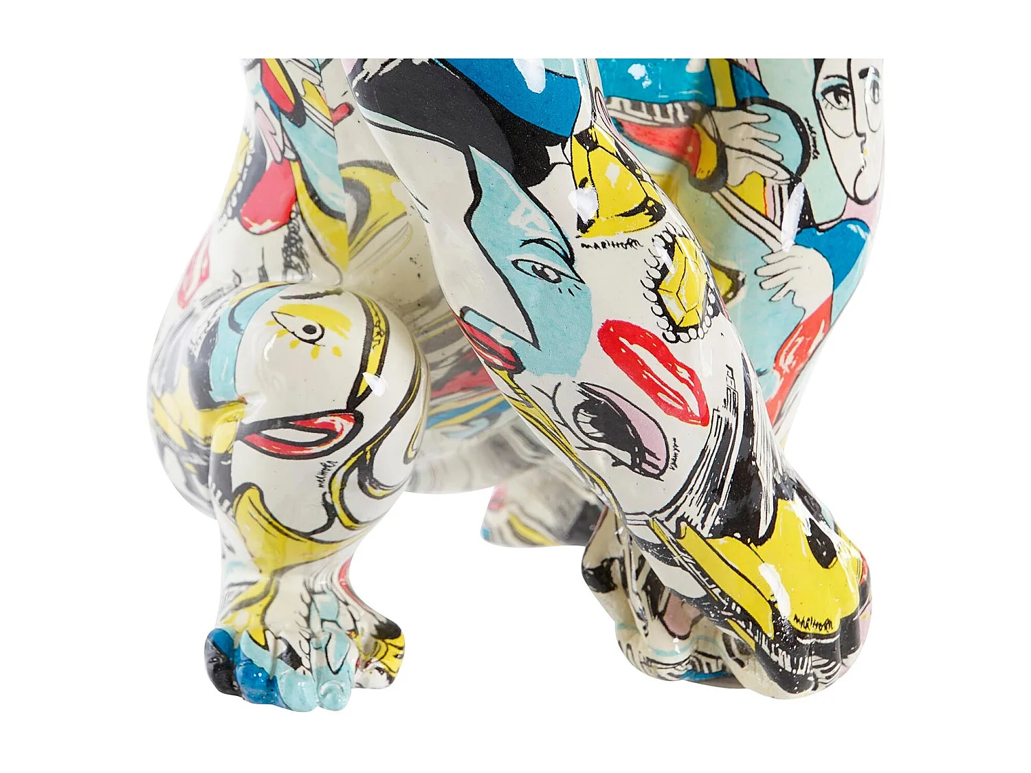 FIGURA RESINA 14X13X22 GORILA DORADO