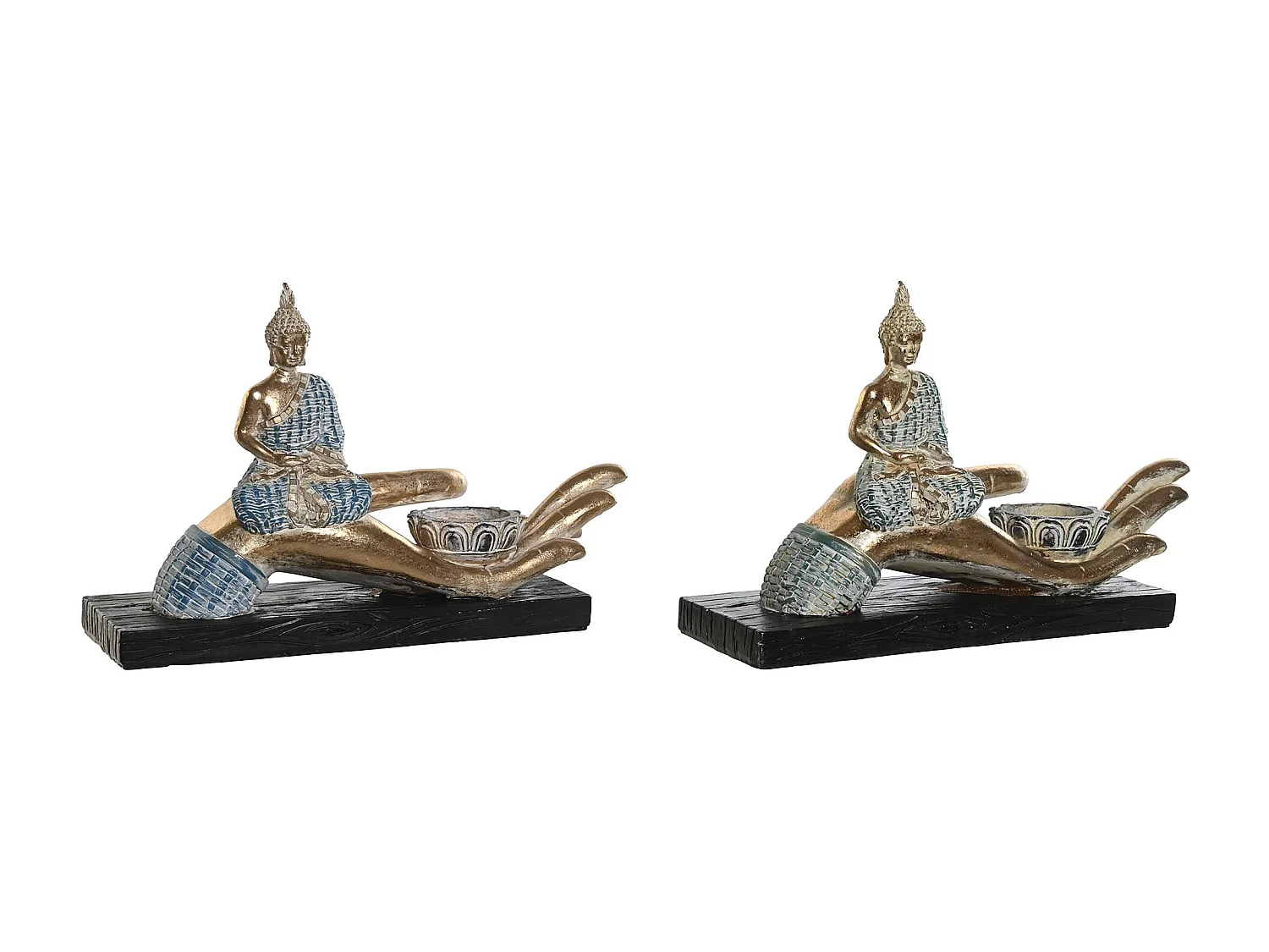 FIGURA RESINA 25,7X8X16 BUDA MANO DECAPE 2 SURT.