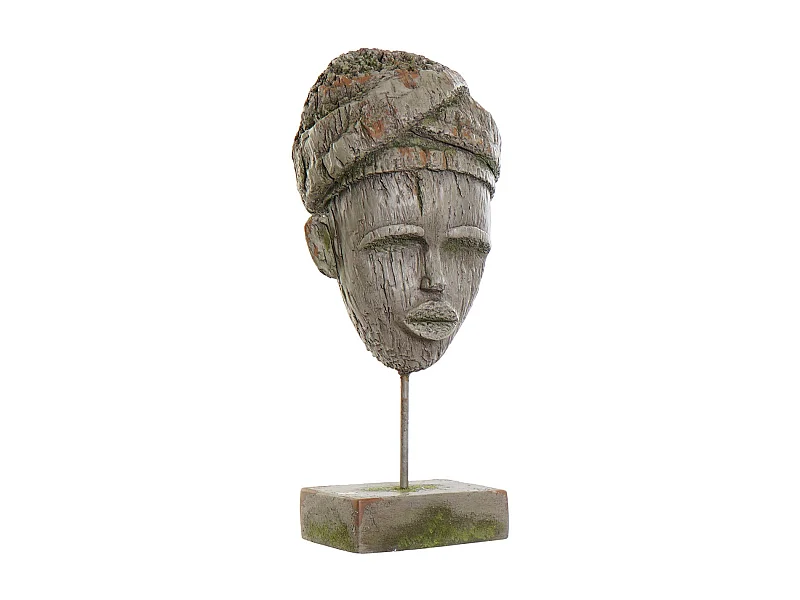 FIGURA FIBRA VIDRIO METAL 24X15X58 AFRICANA GRIS