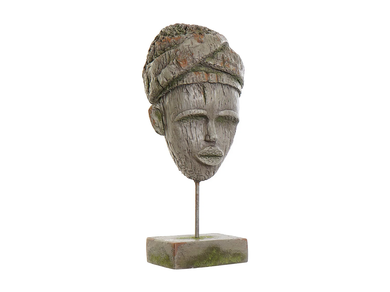 FIGURA FIBRA VIDRIO METAL 24X15X58 AFRICANA GRIS