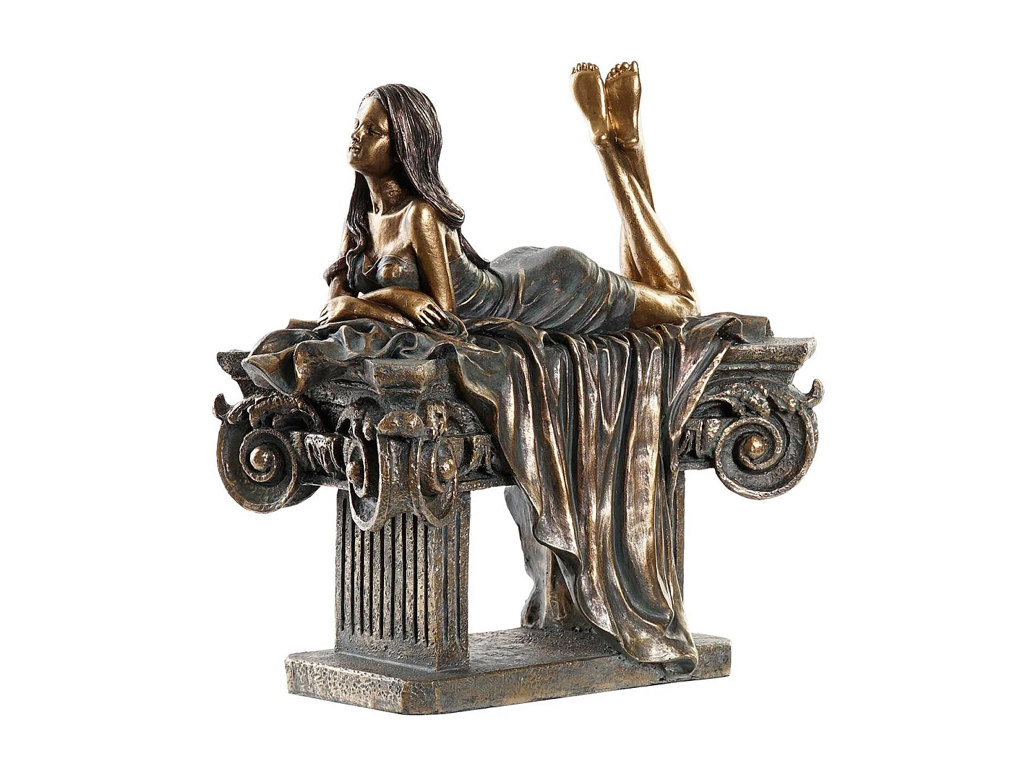 FIGURA RESINA 30,5X15,5X28,5 CHICA CLASICO COBRIZO