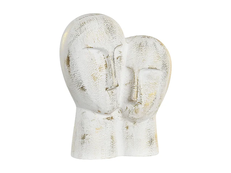 Aluminium Figuur 23x10x30 Gezichten Wit Modern en Elegant