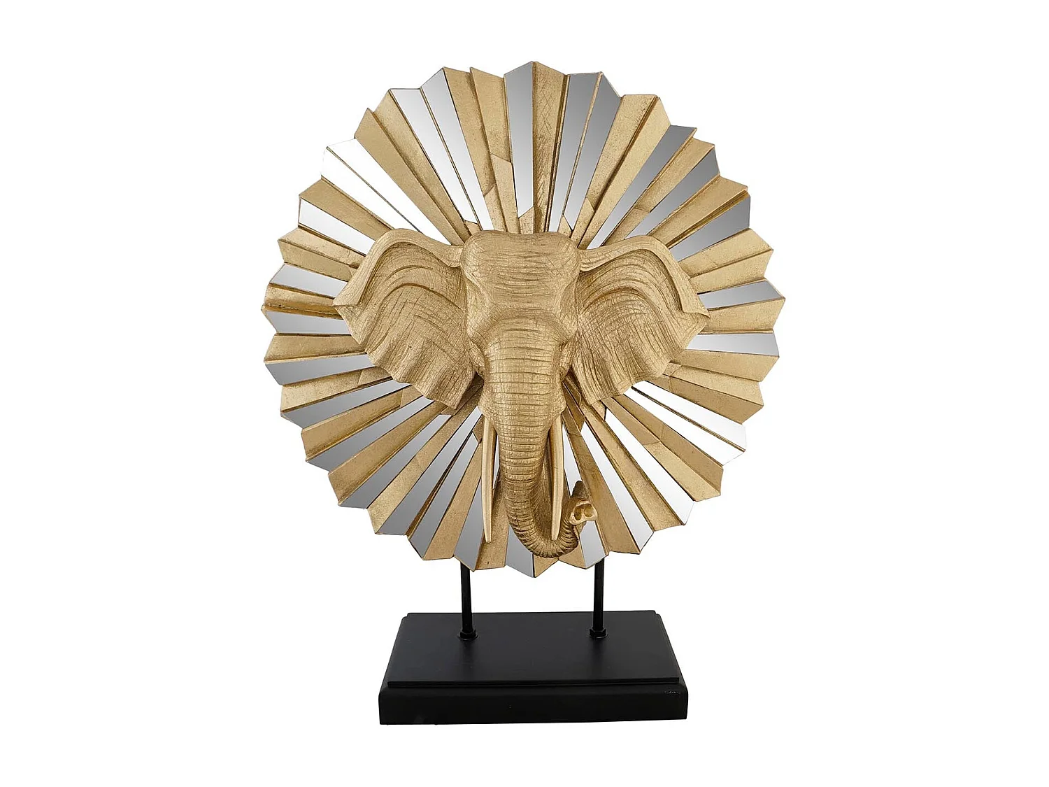 FIGURA RESINA CRISTAL 47X18X56,5 ELEFANTE DORADO