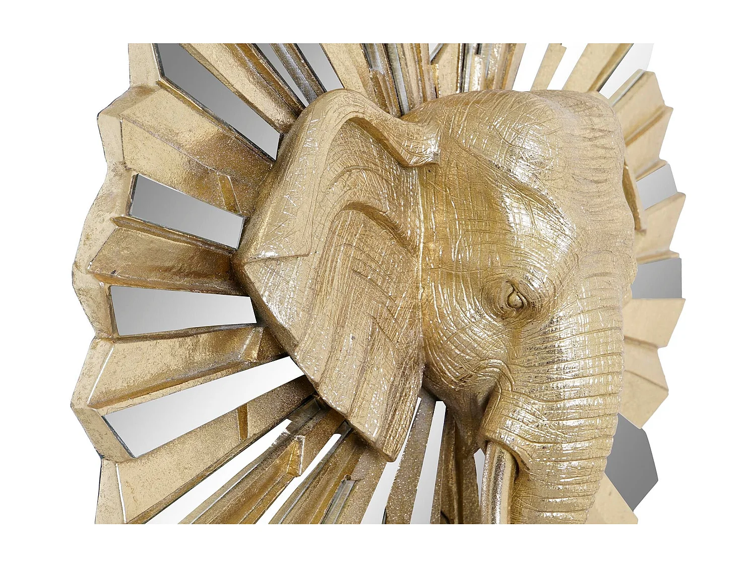 FIGURA RESINA CRISTAL 47X18X56,5 ELEFANTE DORADO