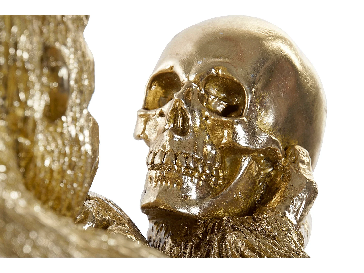 Statue Gorille Doré en Résine 50x50x50 cm – Sculpture Asymétrique en Métal Acier, Élégance Contemporaine