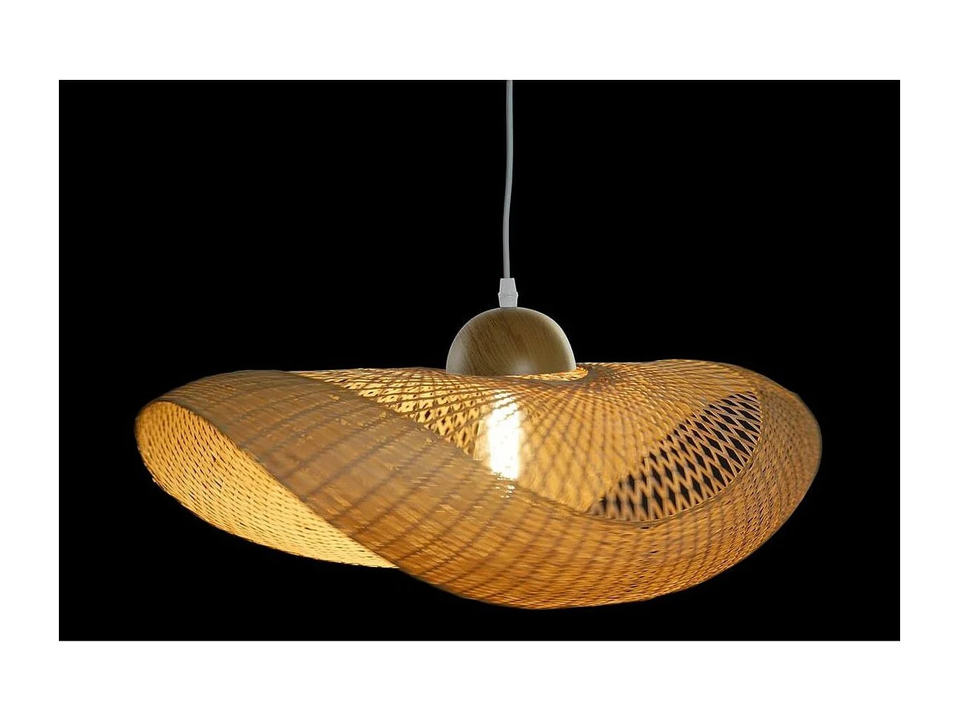 Suspension DKD Home Décor Marron Bambou Chapeau