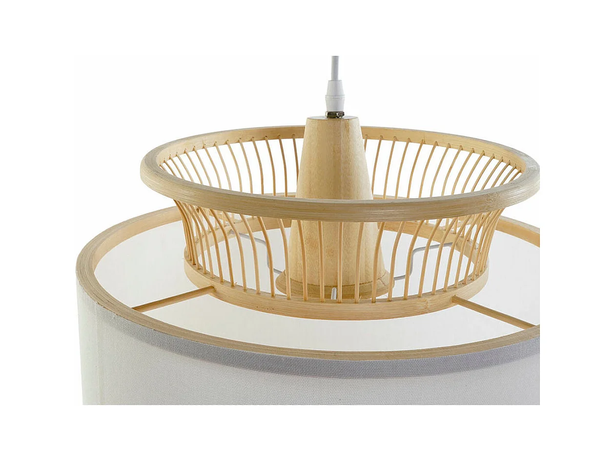 Suspension DKD Home Decor Blanc Polyester Bambou