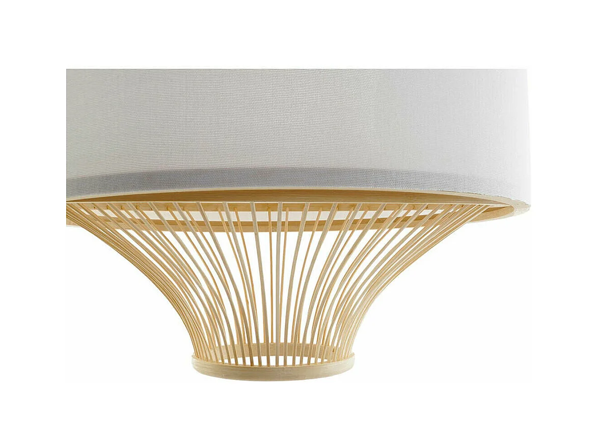 Suspension DKD Home Decor Blanc Polyester Bambou