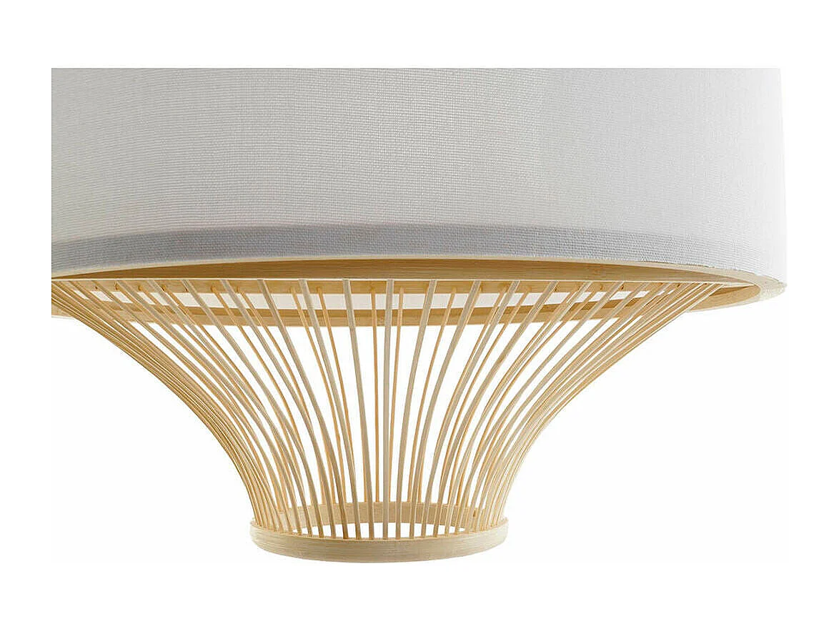 Suspension DKD Home Decor Blanc Polyester Bambou