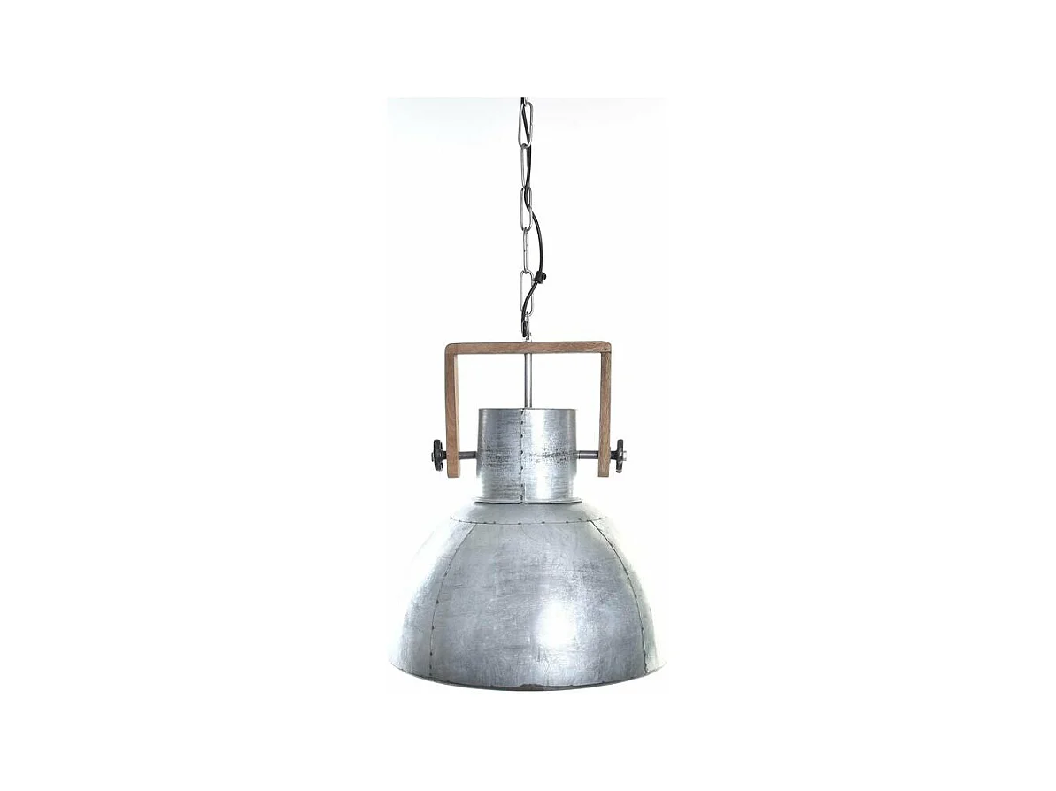 Lámpara colgante DKD Home Décor Marron Argenté Métal Bois