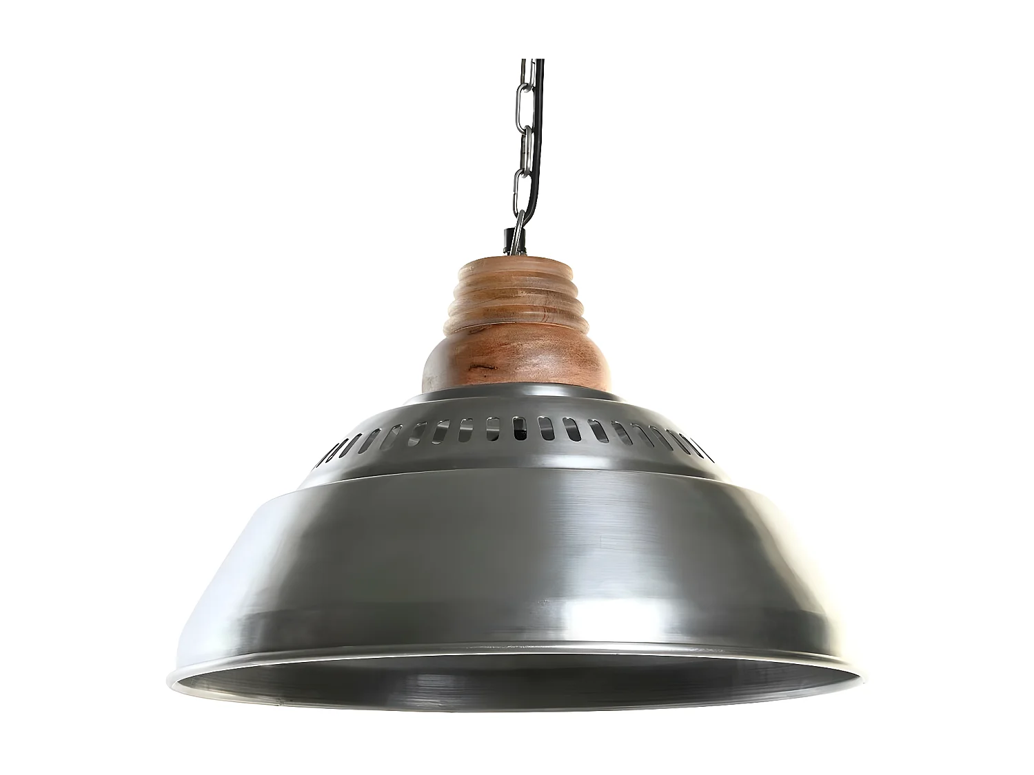 Lámpara colgante DKD Home Decor Plata Marrón Hierro Madera de mango