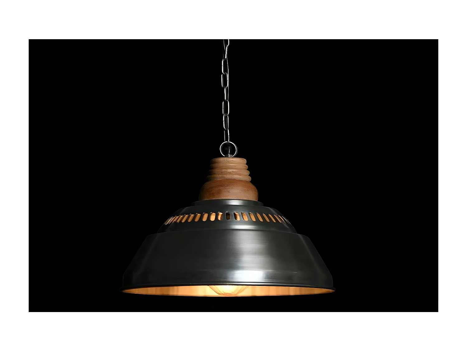 Lámpara colgante DKD Home Decor Plata Marrón Hierro Madera de mango