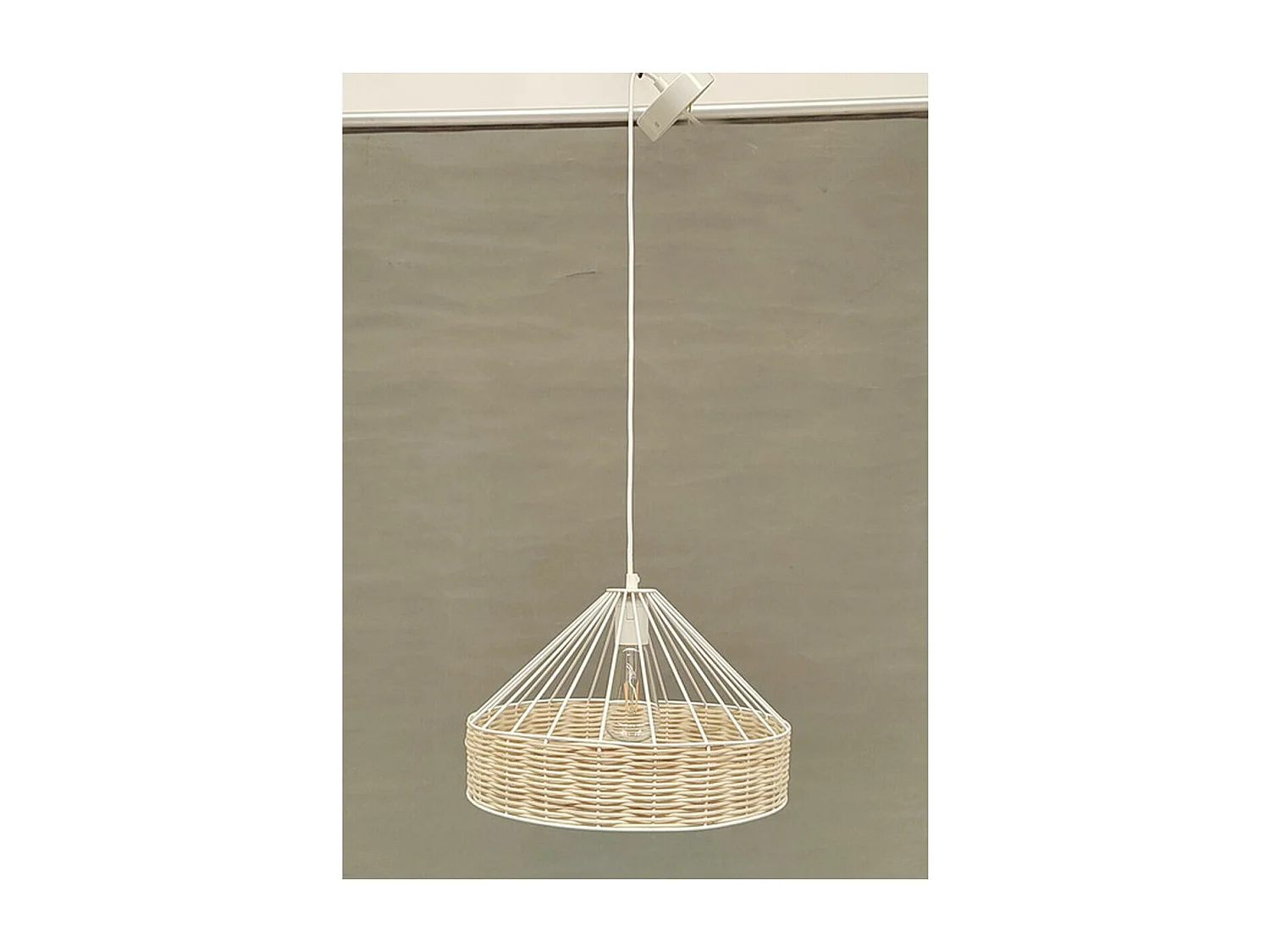 Suspension DKD Home Décor Noir Métal Rotin ( 2 unités )