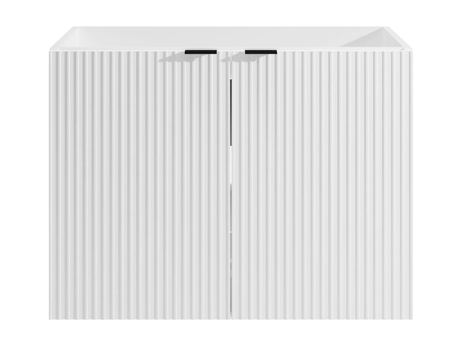 Mueble flotante rayado para lavabo - blanco - 80 cm - PARMIZA