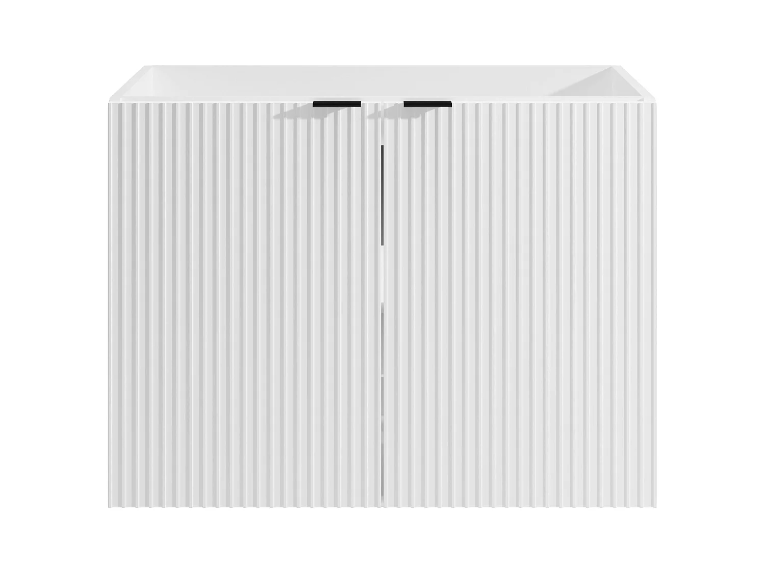 Waschbeckenunterschrank hängend - Streifenoptik - Weiß - 80 cm - PARMIZA