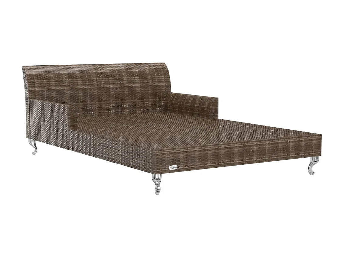 2-Personen-Sonnenliege mit Auflagen Poly Rattan Braun