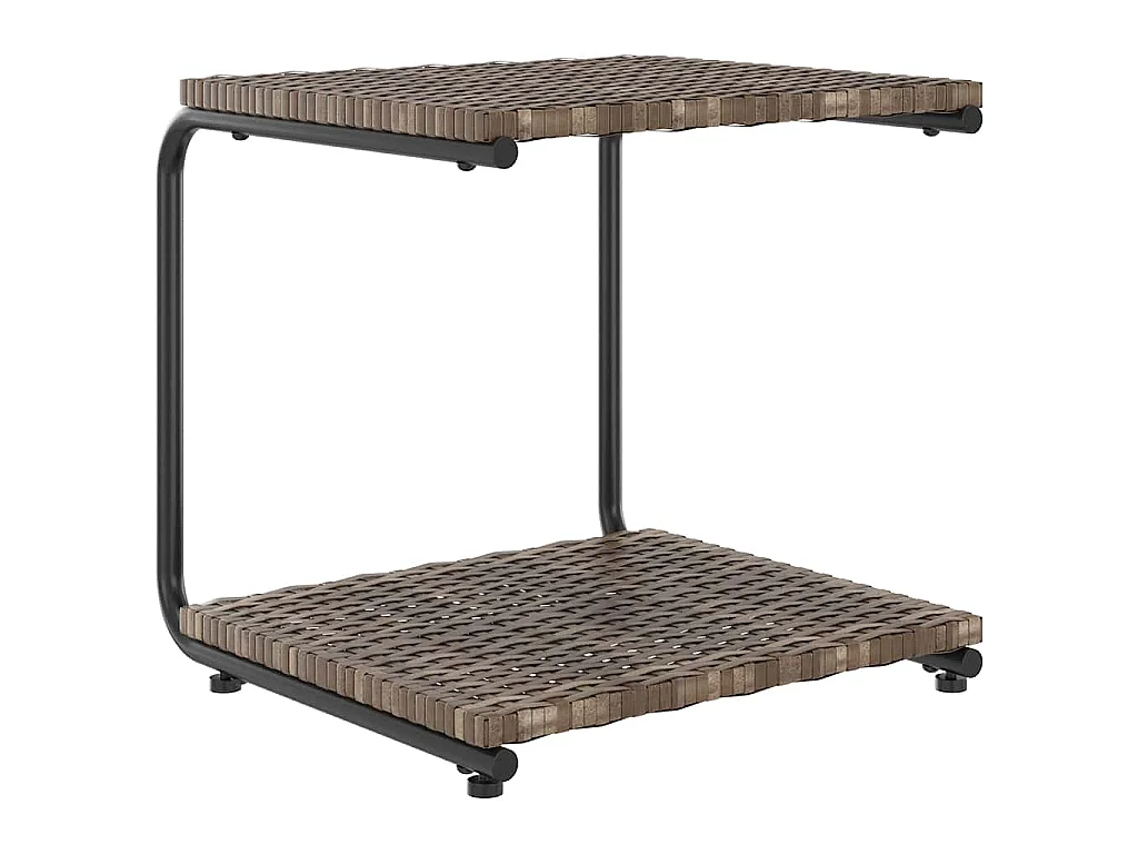 2-Personen-Sonnenliege mit Auflagen Poly Rattan Braun