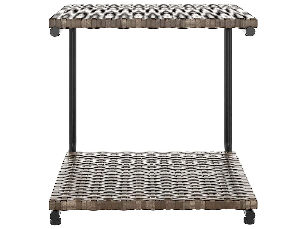2-Personen-Sonnenliege mit Auflagen Poly Rattan Braun