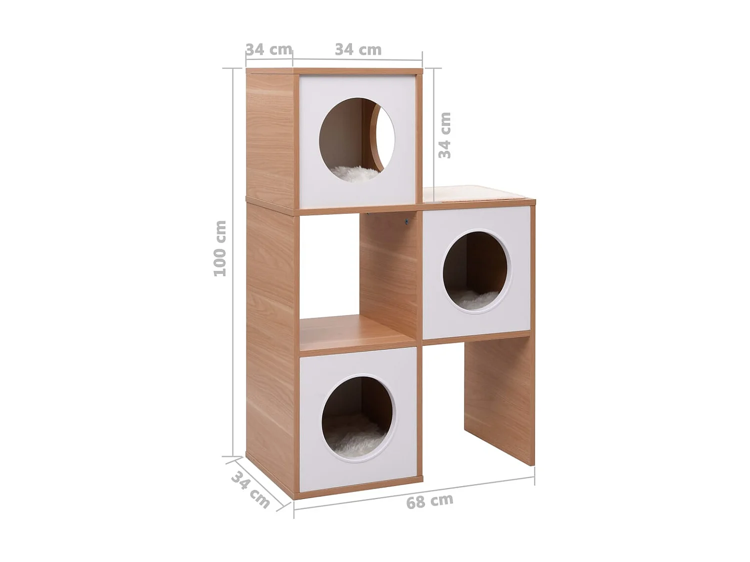 Maison de chat avec tapis à gratter en sisal 100 cm