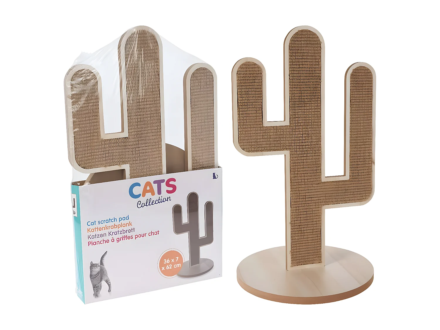 Grattoir à chat Cactus naturel 35x34,5x62 cm