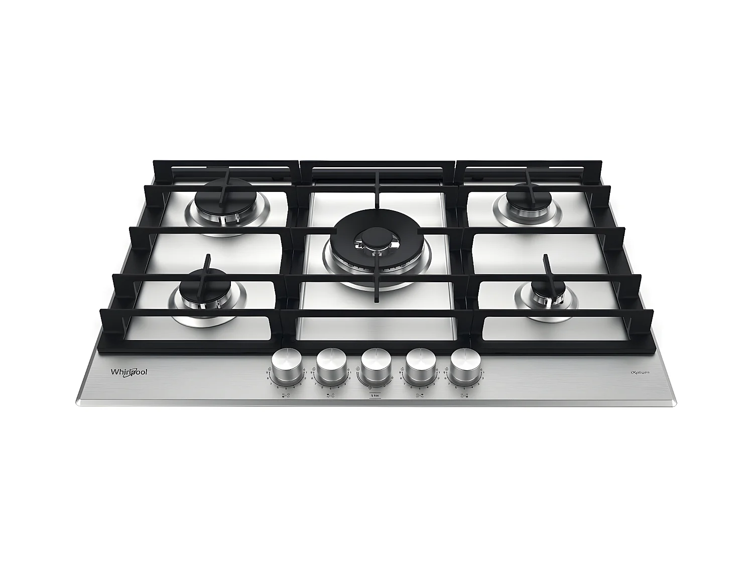 Whirlpool Table de cuisson gaz 73cm 5 feux inox - gmwl758ixlfr