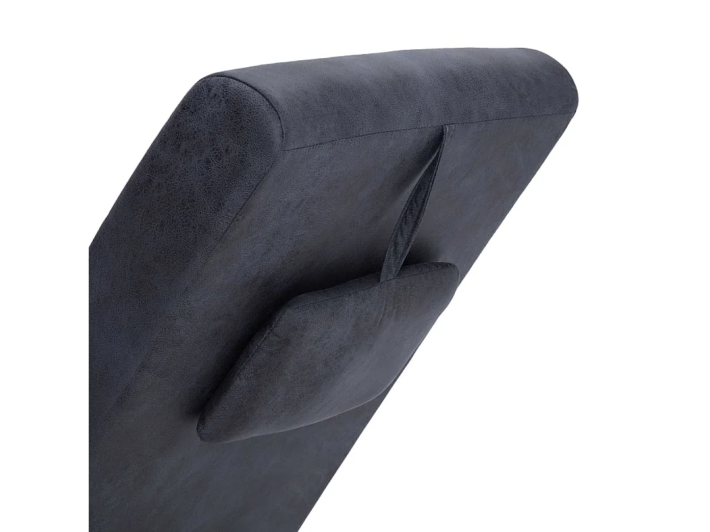 Chaise longue de massage avec oreiller Gris Similicuir daim