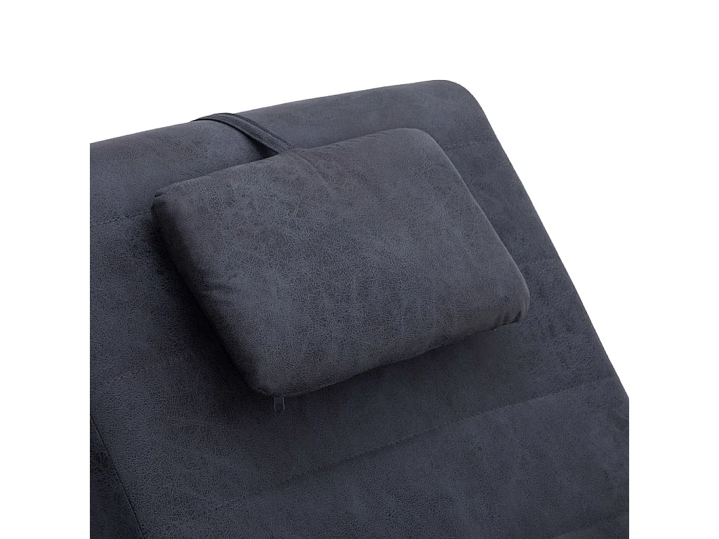 Chaise longue de massage avec oreiller Gris Similicuir daim