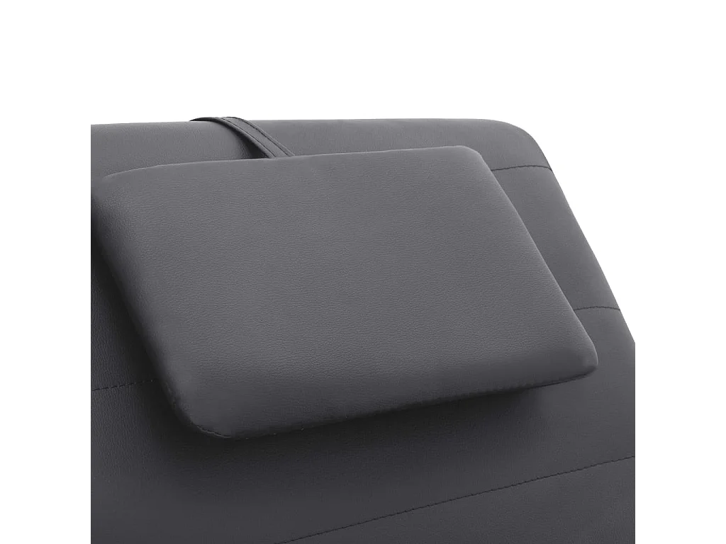 Chaise longue de massagem c/ almofada couro artificial cinzento