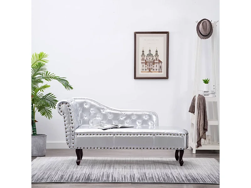 Chaiselongue Silbern Kunstleder