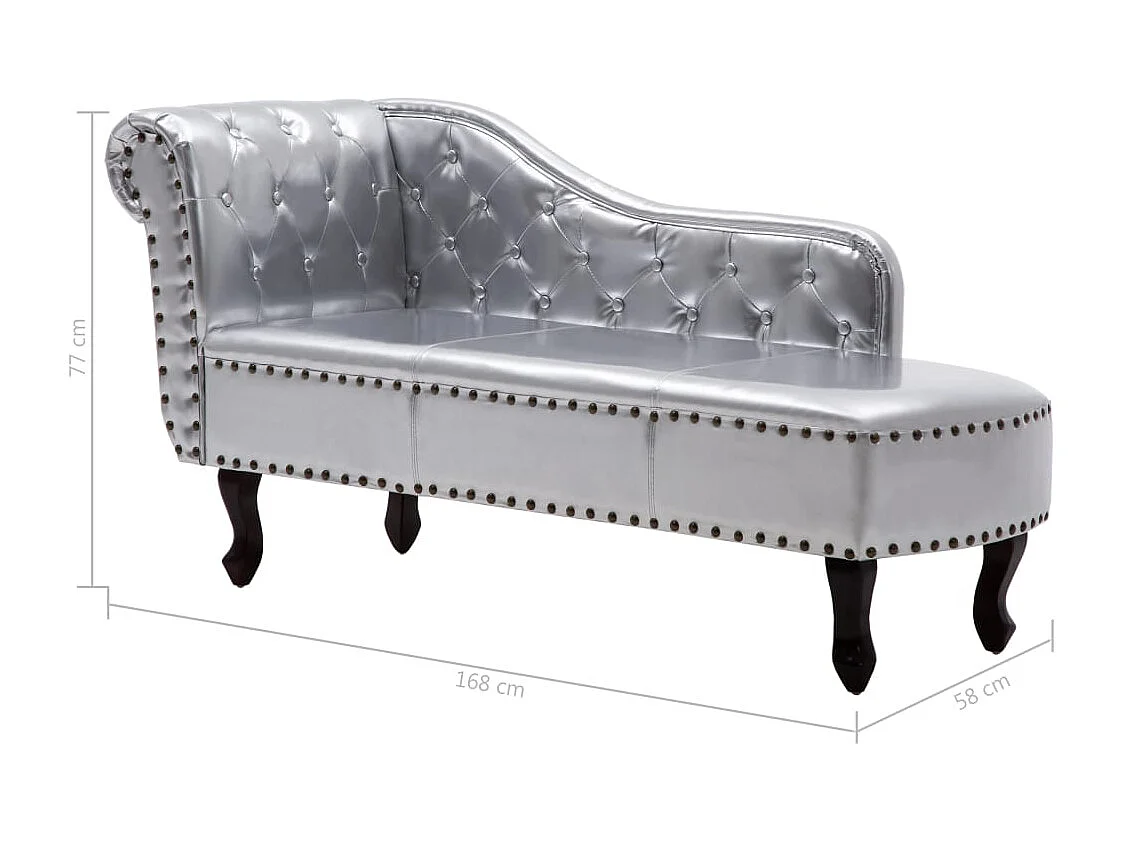 Chaise longue Argenté Similicuir
