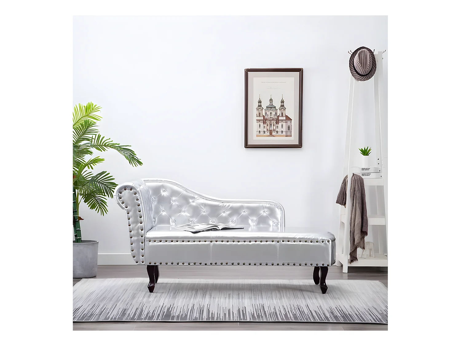 Chaise longue Argenté Similicuir