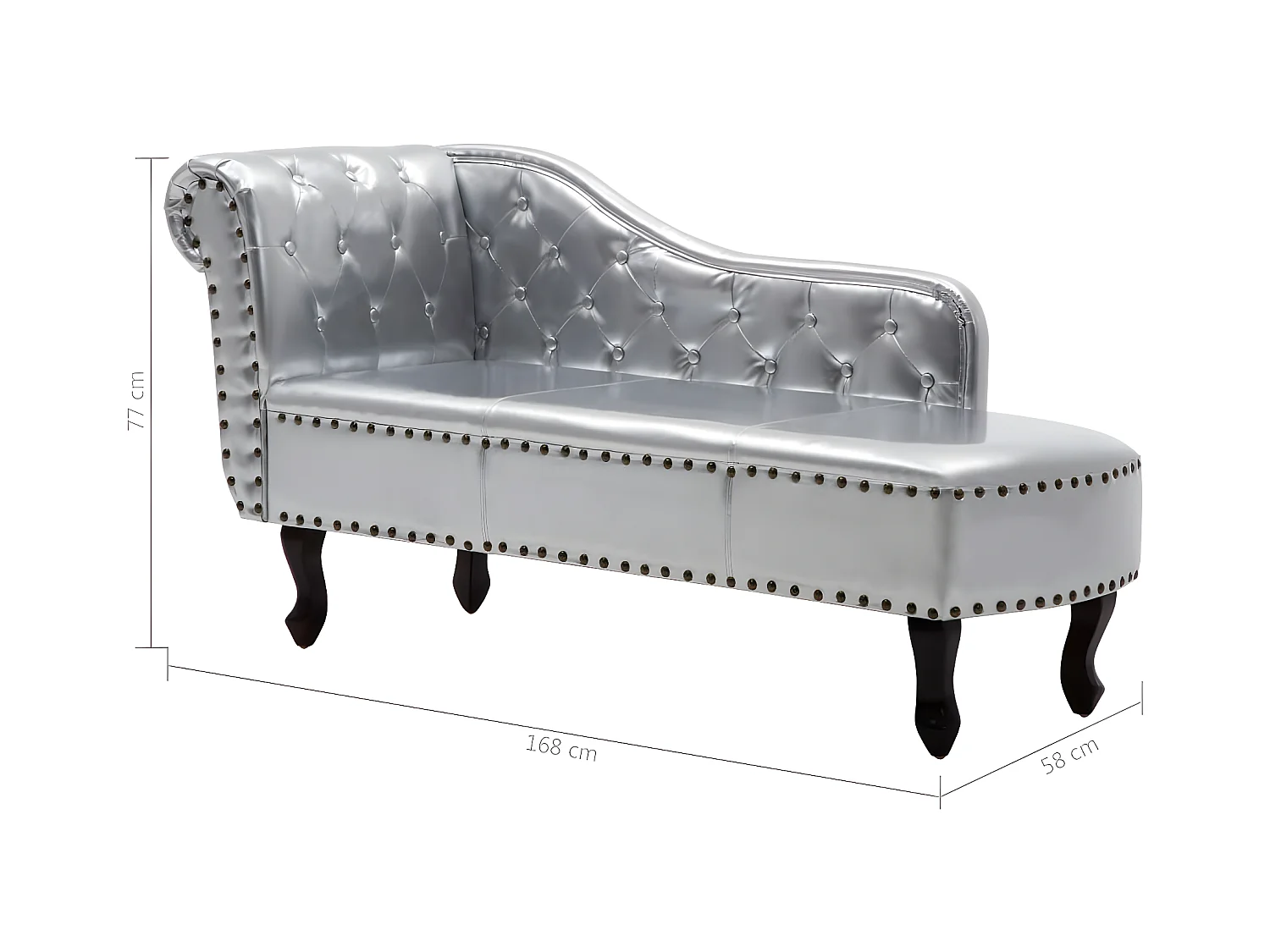 Chaiselongue Silbern Kunstleder