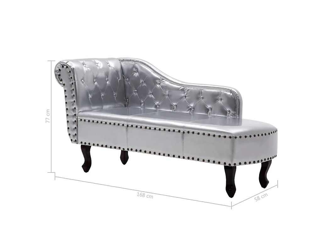 Chaise longue Argenté Similicuir