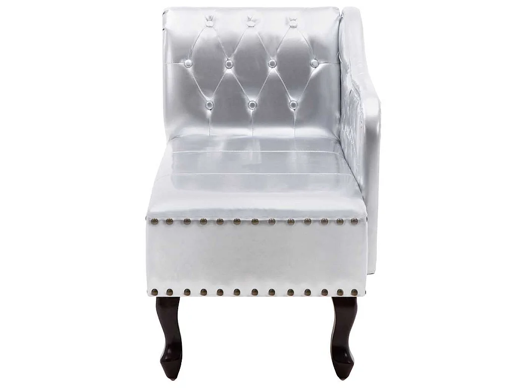 Chaise longue kunstleer zilverkleurig