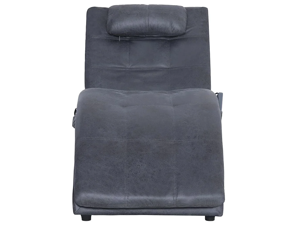 Massage Chaiselongue mit Kissen Grau Wildleder-Optik