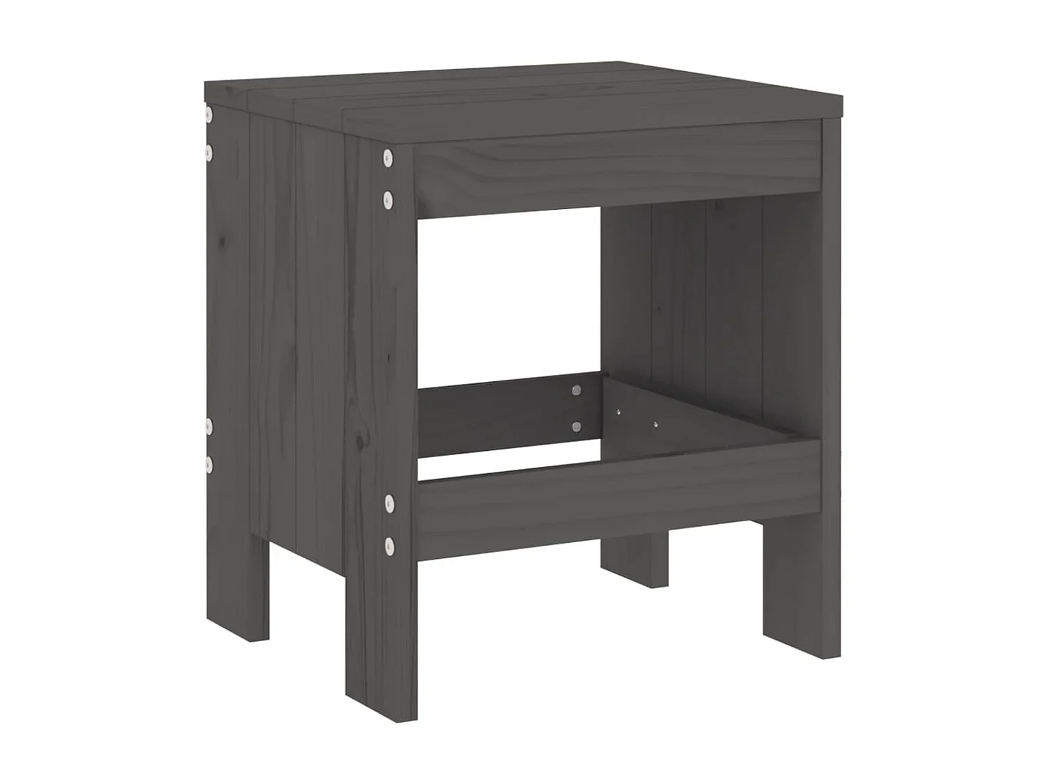 Tabourets de jardin lot de 2 gris 40x36x45 cm bois massif pin