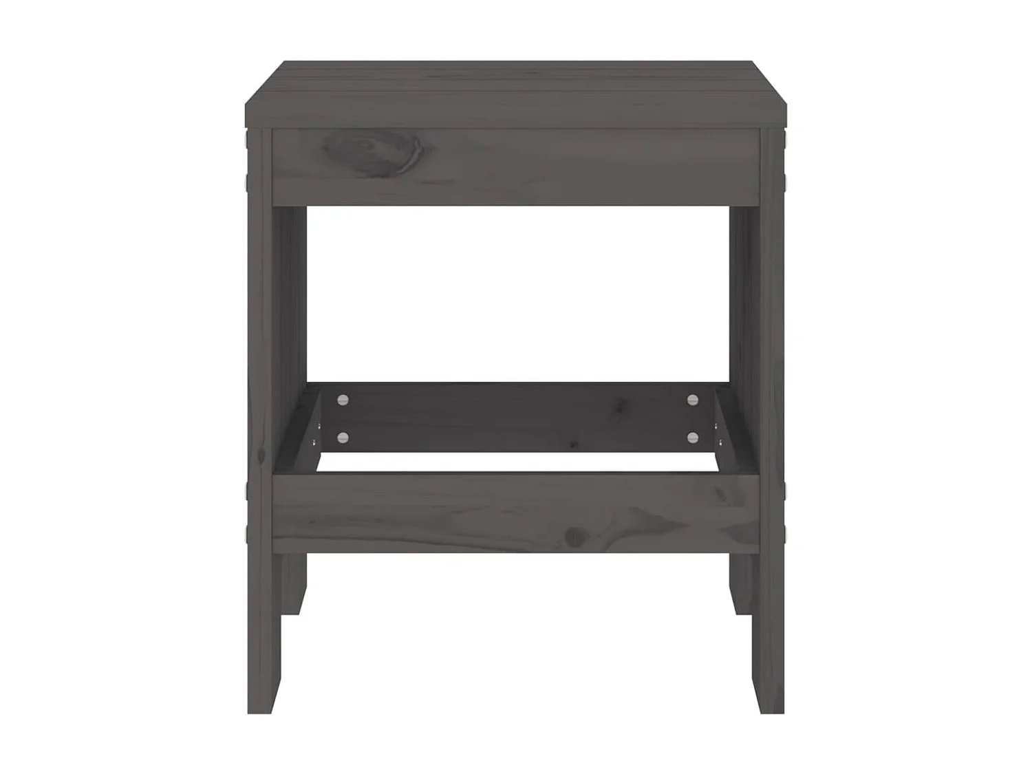 Tabourets de jardin lot de 2 gris 40x36x45 cm bois massif pin