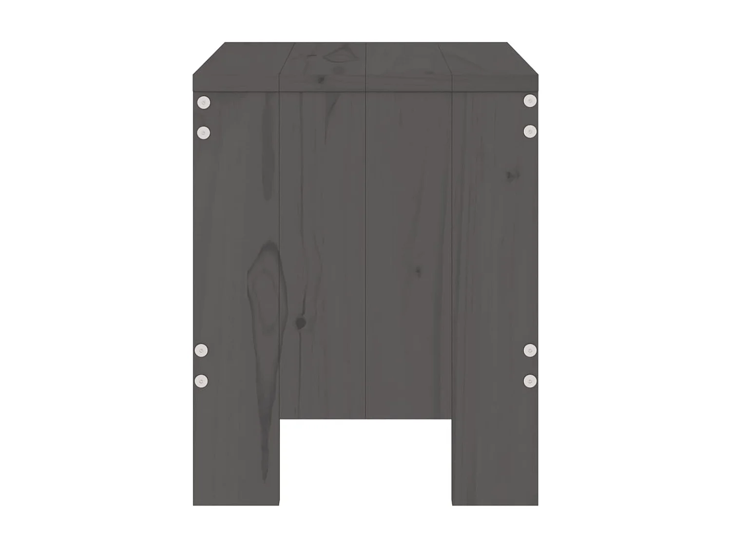 Tabourets de jardin lot de 2 gris 40x36x45 cm bois massif pin