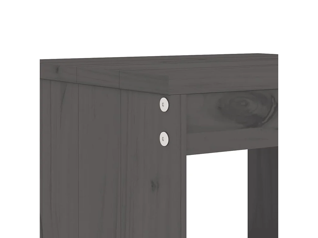Tabourets de jardin lot de 2 gris 40x36x45 cm bois massif pin