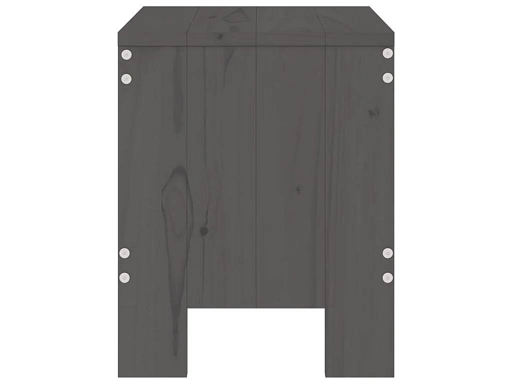 Tabourets de jardin lot de 2 gris 40x36x45 cm bois massif pin