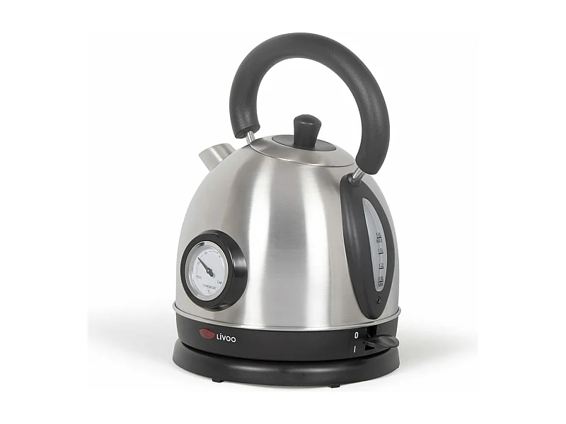 Bouilloire rétro inox avec thermomètre 1800W